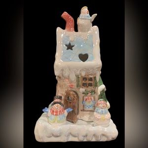 Yankee Candle Winter Snowmen Tea light / Fairy Light Village House